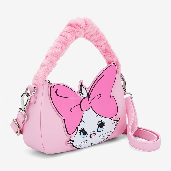 Loungefly Disney The Aristocats Marie Fuzzy Handle Crossbody Bag - Picture 2 of 6